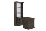 Shoreham - Medium Roast Bookcase with Peninsula Desk