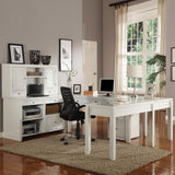 Boca U Shape Desk with Credenza File and Hutch Cottage White BOC-7PC-UDESK-F-CDZ-HTCH Parker House