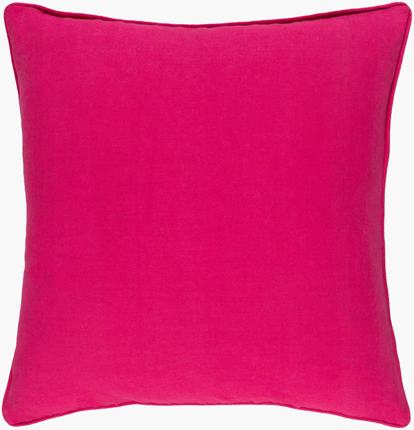 Surya Pagoda 13"L X 20"W Decorative Lumbar Pillow - Soft Linen-cotton Blend With Intricate Detailing Fuchsia Linen,Cotton Pag002-1320