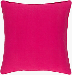 Surya Pagoda 18"L X 18"W Decorative Accent Pillow - Soft Linen-cotton Blend, Intricate Stitching, Durable Design Fuchsia Linen,Cotton Pag002-1818d
