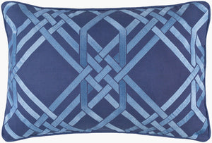 Surya Pagoda 13"L X 20"W Decorative Lumbar Pillow - Soft Linen-cotton Blend With Intricate Detailing Light Blue Linen,Cotton Pag003-1320p