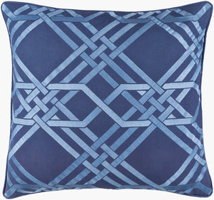 Surya Pagoda 18"L X 18"W Decorative Accent Pillow - Soft Linen-cotton Blend, Intricate Stitching, Durable Design Light Blue Linen,Cotton Pag003-2222d
