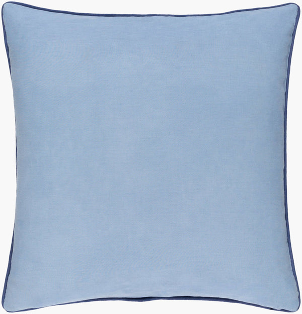 Surya Pagoda 13"L X 20"W Decorative Lumbar Pillow - Soft Linen-cotton Blend With Intricate Detailing Light Blue Linen,Cotton Pag003-1320p