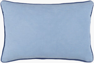 Surya Pagoda 13"L X 20"W Decorative Lumbar Pillow - Soft Linen-cotton Blend With Intricate Detailing Light Blue Linen,Cotton Pag003-1320p