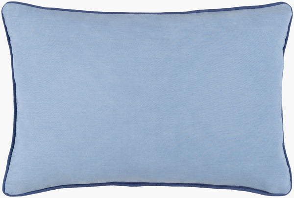 Surya Pagoda 13"L X 20"W Decorative Lumbar Pillow - Soft Linen-cotton Blend With Intricate Detailing Light Blue Linen,Cotton Pag003-1320p