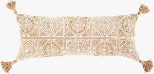 Livabliss Parisa Handcrafted Cotton Lumbar Pillow Bohemian Artisan Accent for Sofas and Beds PAI002-1230