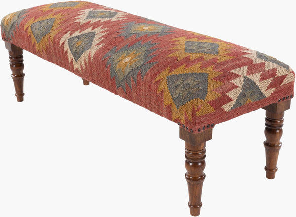 Livabliss Panja Artisan Hand Woven Wool Jute Bench with Solid Wood Frame for Entryway PAJ-002