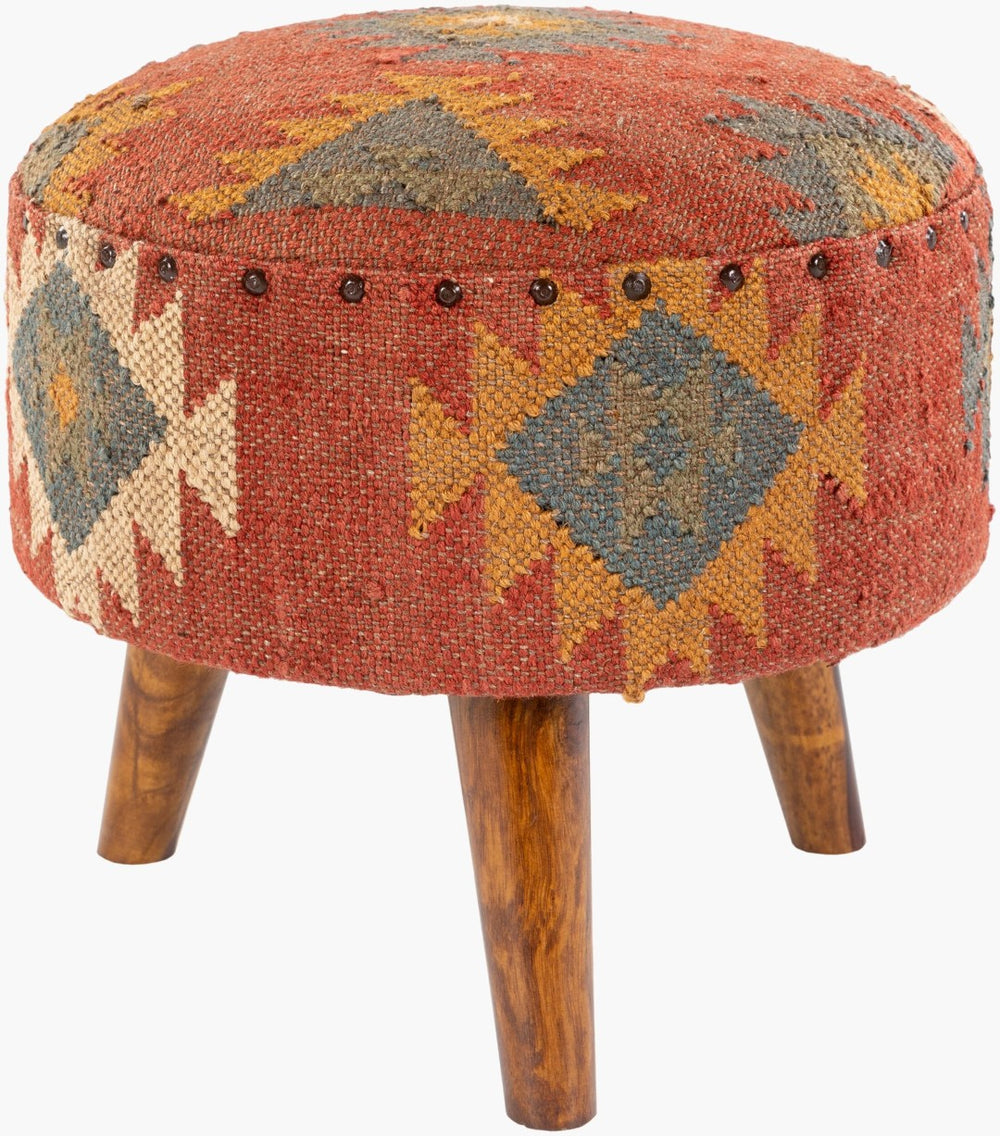 Livabliss Panja Hand-woven Wool Jute Cube Ottoman Artisan Crafted Boho Rustic Accent Seat PAJ-005