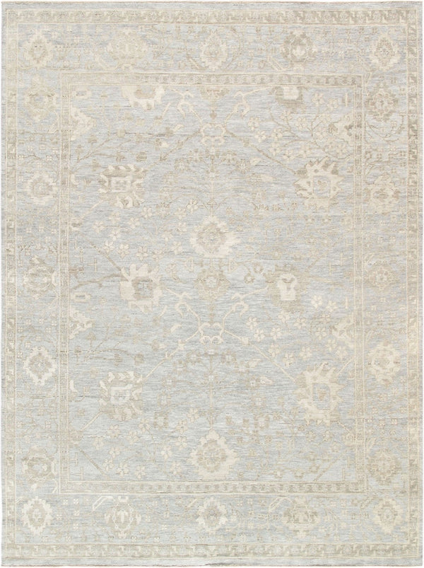 Pasargad Oushak Hand-knotted Grey Wool Area Rug - Timeless Elegance For Luxurious Home Décor   Paj-214f 12x15