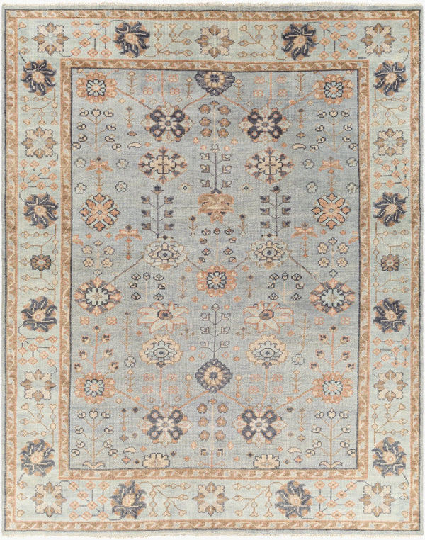 Surya Palais Hand-knotted 10' X 14' Wool Rug - Handmade Luxury With Intricate Design & Fringe Detail Pale Blue Wool Pal2301-23