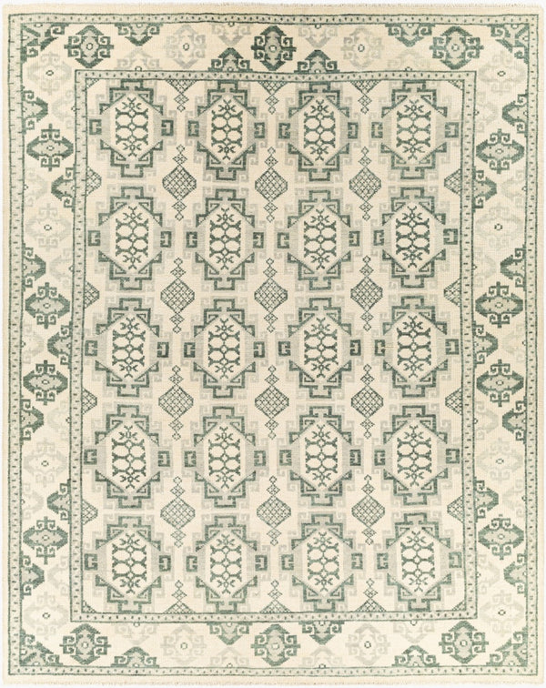 Surya Palais Hand-knotted 10' X 14' Wool Rug - Handmade Luxury With Intricate Design & Fringe Detail Sage Wool Pal2303-23