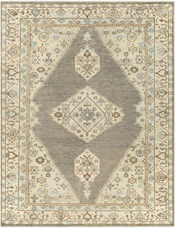 Surya Palais Hand-knotted 10' X 14' Wool Rug - Handmade Luxury With Intricate Design & Fringe Detail Charcoal Wool Pal2304-810