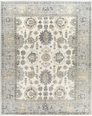 Surya Palais Hand-knotted 10' X 14' Wool Rug - Handmade Luxury With Intricate Design & Fringe Detail Medium Gray Wool Pal2305-23