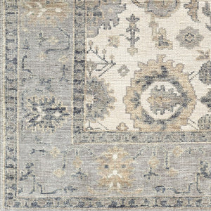 Surya Palais Hand-knotted 10' X 14' Wool Rug - Handmade Luxury With Intricate Design & Fringe Detail Medium Gray Wool Pal2305-23