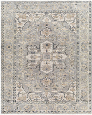 Surya Palais Hand-knotted 10' X 14' Wool Rug - Handmade Luxury With Intricate Design & Fringe Detail Medium Gray Wool Pal2306-23