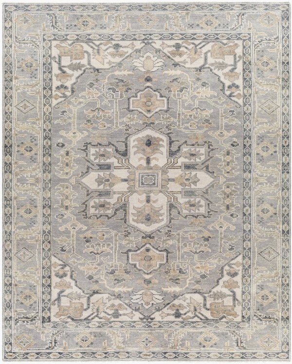 Surya Palais Hand-knotted 10' X 14' Wool Rug - Handmade Luxury With Intricate Design & Fringe Detail Medium Gray Wool Pal2306-23