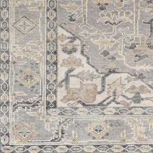 Surya Palais Hand-knotted 10' X 14' Wool Rug - Handmade Luxury With Intricate Design & Fringe Detail Medium Gray Wool Pal2306-23