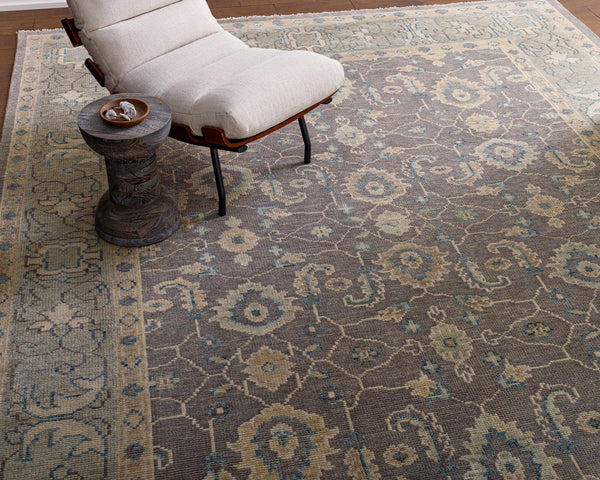 Palais PAL-2307 8'10" x 12' Handmade Rug PAL2307-81012  Gray, Medium Gray, Ivory, Seafoam, Taupe Surya