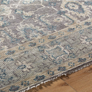 Surya Palais Hand-knotted 10' X 14' Wool Rug - Handmade Luxury With Intricate Design & Fringe Detail Gray Wool Pal2307-23