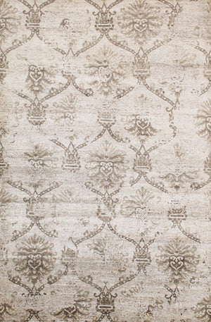 Pasargad Home Hand-knotted Lamb's Wool Area Rug – Luxurious Transitional Elegance For Any Room   Pale-230 6x9