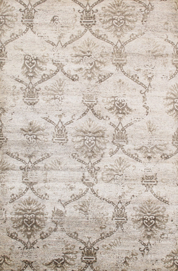 Pasargad Home Hand-knotted Lamb's Wool Area Rug – Luxurious Transitional Elegance For Any Room   Pale-230 6x9
