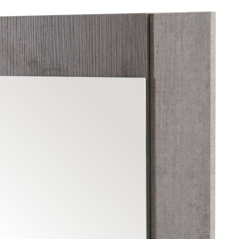 VIG Furniture Palermo Italian Modern Mirror With Faux Concrete Frame, Matte Grey 39"W X 41"H — Stylish Focal Piece VGACPALERMO-MIR