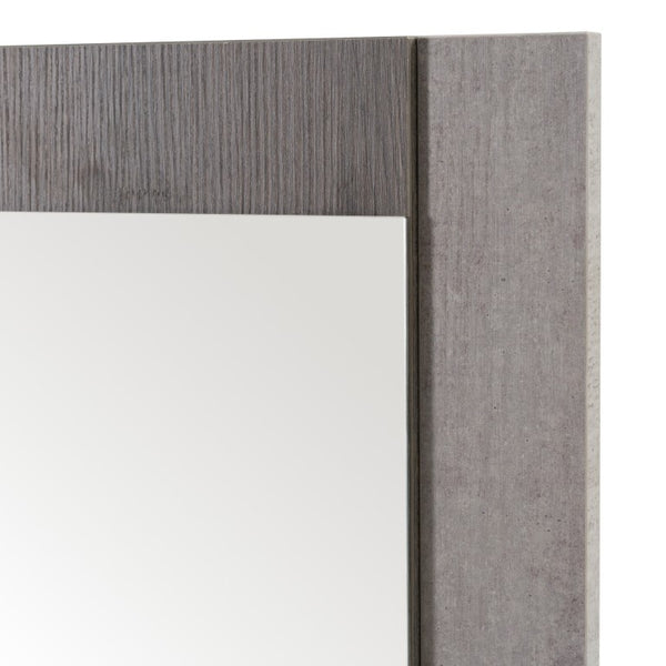 VIG Furniture Palermo Italian Modern Mirror With Faux Concrete Frame, Matte Grey 39"W X 41"H — Stylish Focal Piece VGACPALERMO-MIR