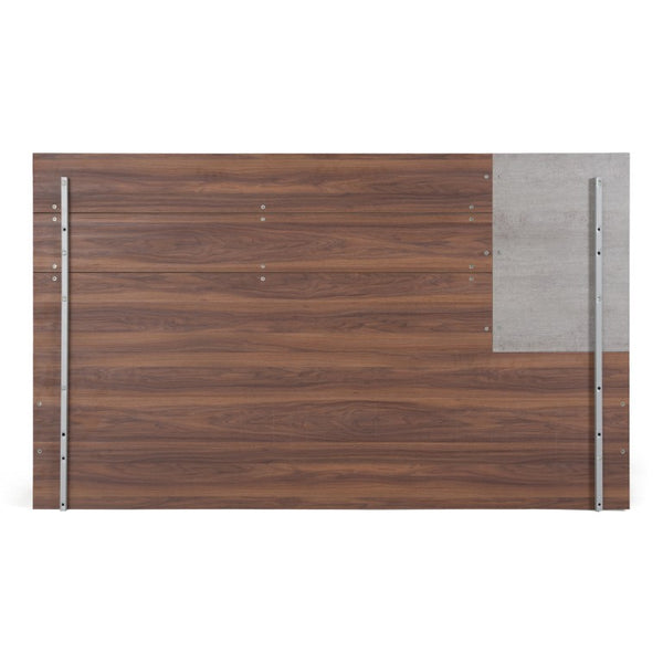 VIG Furniture Palermo Modern Italian Eastern King Bed With Faux Concrete & Walnut Accents, Ortho Slats, No Box Spring Needed VGACPALERMO-WAL-BED-EK
