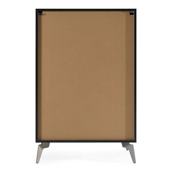 VIG Furniture Palermo Modern Italian Chest 33" W X 19" D X 51" H — Faux Concrete Top, Walnut Veneer, 5 Soft-Closing Drawers VGACPALERMO-WAL-CHST