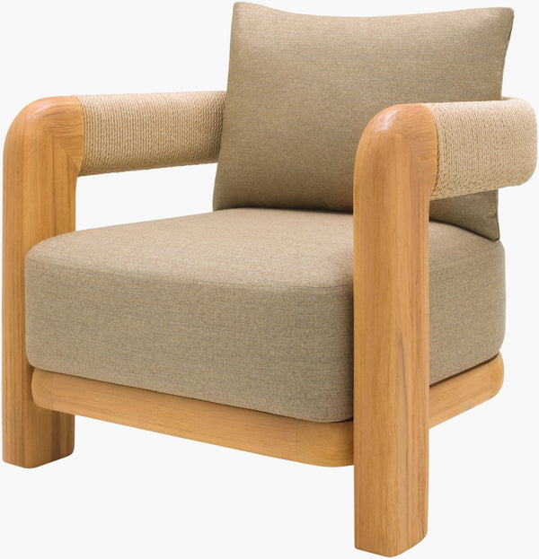 Surya Palma Teak Base Acrylic Upholstered Accent Chair for Patio Deck or Living Room PALM001-283232