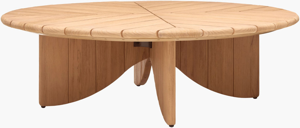 Surya Solene Square Solid Teak Coffee Table Low Profile Natural Grain for Living Room PALM011-154848