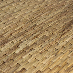 Palmera Round Woven Water Hyacinth Coffee Table with Rattan Edges for Coastal Rooms