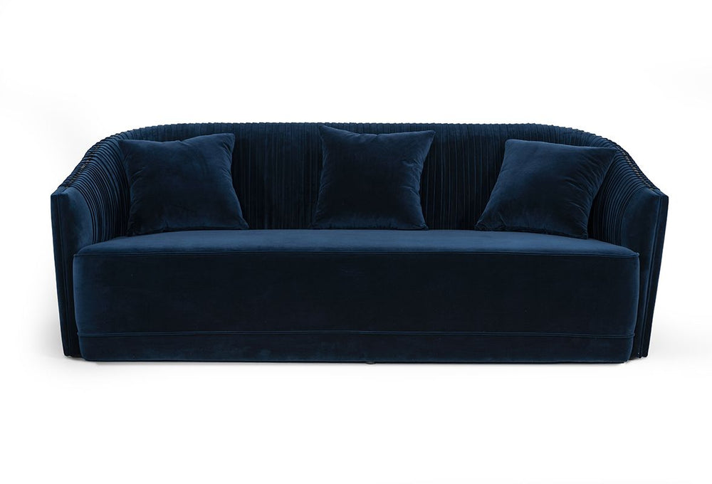 VIG Furniture Divani Casa Palomar Modern Blue Velvet & Brass Sofa VGVCS1811-BLU-SOFA