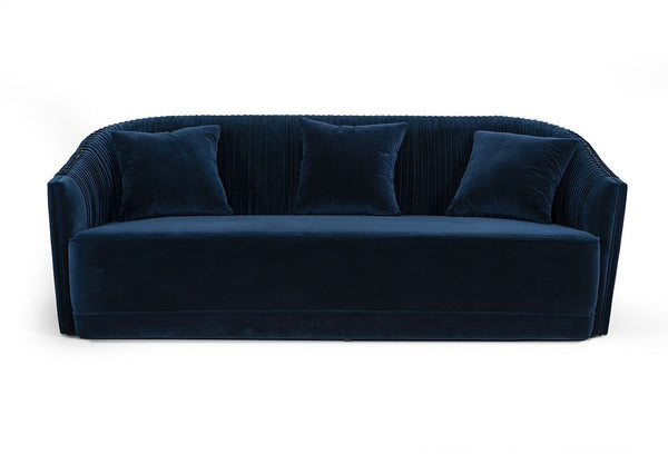 VIG Furniture Divani Casa Palomar Modern Blue Velvet & Brass Sofa VGVCS1811-BLU-SOFA