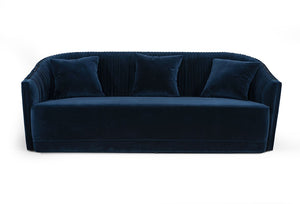 VIG Furniture Divani Casa Palomar Modern Blue Velvet & Brass Sofa VGVCS1811-BLU-SOFA