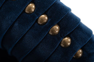 VIG Furniture Divani Casa Palomar Modern Blue Velvet & Brass Accent Chair VGVCS1811-BLU-CHR