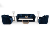 VIG Furniture Divani Casa Palomar Modern Blue Velvet & Brass Accent Chair VGVCS1811-BLU-CHR