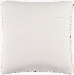 Surya Pane Eco-friendly 18"X18" Modern Accent Pillow – Stylish, Sustainable, Outdoor Safe & Easy Care Off,White Recycled Pet Yarn,Polyester Pan001-2222d