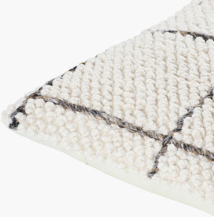 Surya Pane Eco-friendly 18"X18" Modern Accent Pillow – Stylish, Sustainable, Outdoor Safe & Easy Care Off,White Recycled Pet Yarn,Polyester Pan001-2222d