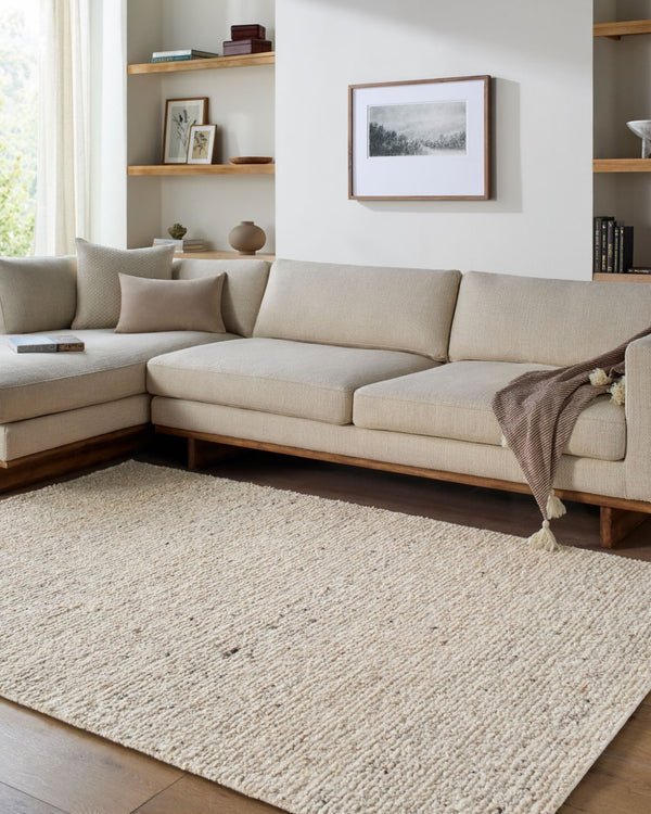Livabliss Passion Collection Hand Tufted Wool Area Rug for Living Room or Primary Bedroom Cream, Ivory 2' x 3' PAN2302-23