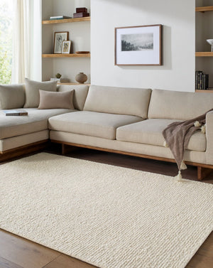 Livabliss Passion Hand Tufted Wool Area Rug Large Format Living Room Bedroom Floor Accent Ivory, Cream 12' x 15' PAN2303-1215