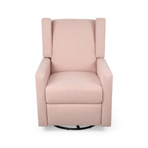 English Elm Christopher Knight Home® - Swivel Recliner Pushback Chair with Lever & Wingback Design, Space-Saving Swivel Recliner for Living Room Blush 67547.00