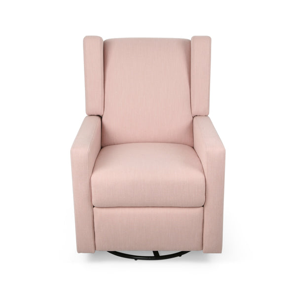 English Elm Christopher Knight Home® - Swivel Recliner Pushback Chair with Lever & Wingback Design, Space-Saving Swivel Recliner for Living Room Blush 67547.00