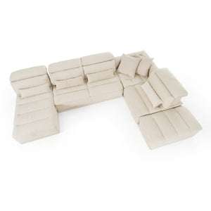 Vig Furniture David Ferrari Panorama - Luxurious Italian Beige Modular Sectional Sofa For Modern Living Spaces Beige  Vgft-panorama-bge