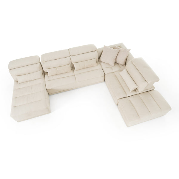 Vig Furniture David Ferrari Panorama - Luxurious Italian Beige Modular Sectional Sofa For Modern Living Spaces Beige  Vgft-panorama-bge