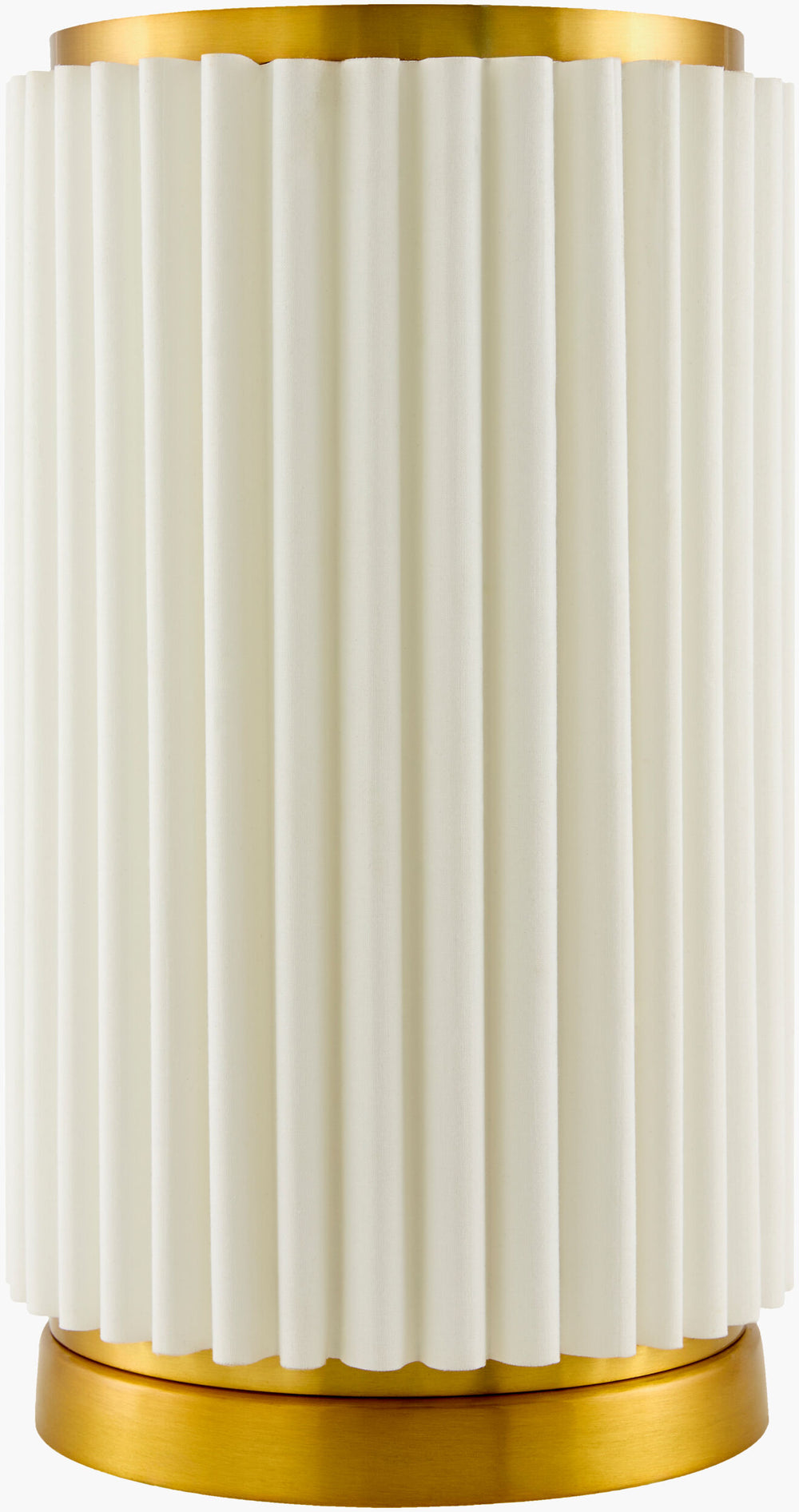 Surya Palato Accent Table Lamp – 15" Tall Arts & Crafts Design With Linen Shade For Elegant Home Decor Body, White,Base, Metallic ,Gold,Shade, White,Cord, Translucent Linen,Iron,Linen,Polyester Pao-001