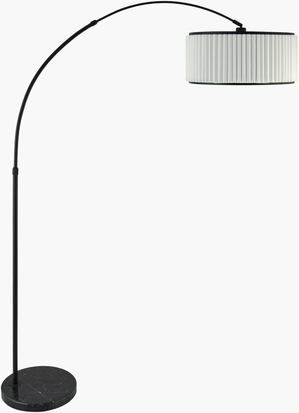 Surya Palato Arts and Crafts Floor Lamp with Marble Base and Linen Shade for Living Rooms PAO-003