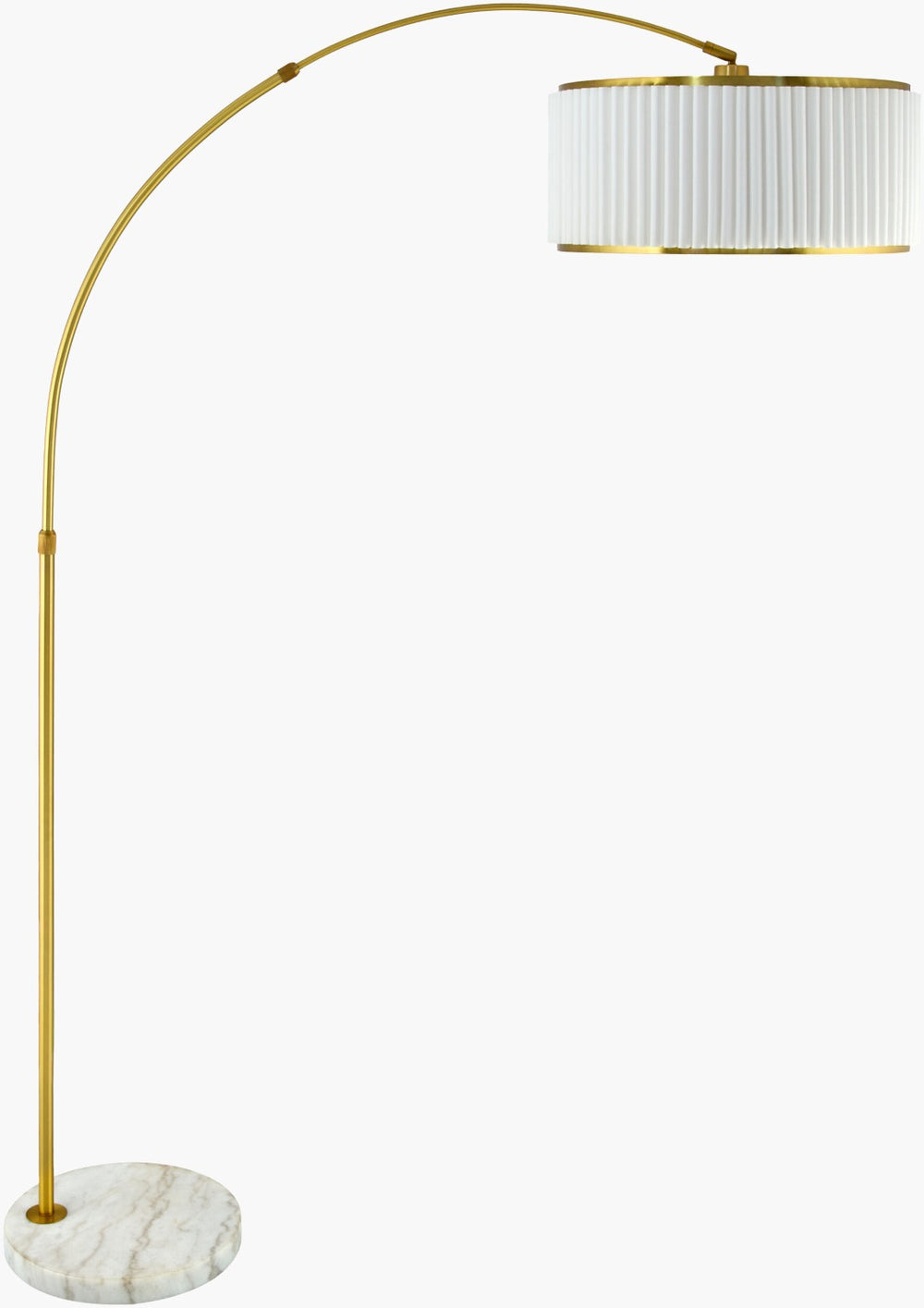 Surya Palato Arts and Crafts Iron Floor Lamp with Marble Base and Linen Shade for Living Rooms PAO-004