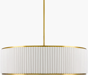 Surya Palato 25" Mid-century Modern Chandelier – Elegant Iron Lighting Fixture For Stylish Home Decor Fixture, Metallic ,Brass,Cord, Translucent Iron Pao-007