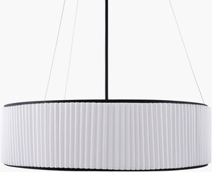 Surya Palato 25" Mid-century Modern Chandelier – Elegant Iron Lighting Fixture For Stylish Home Decor Fixture, Black,Cord, Translucent Iron Pao-008